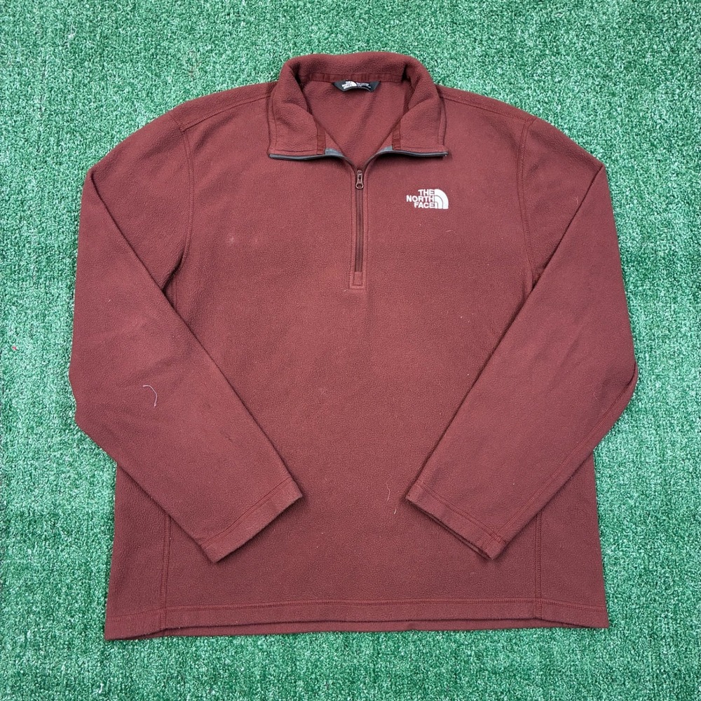 The North Face Fleece Quarter Zip Pullover Burgundy Maroon Mens‎ L